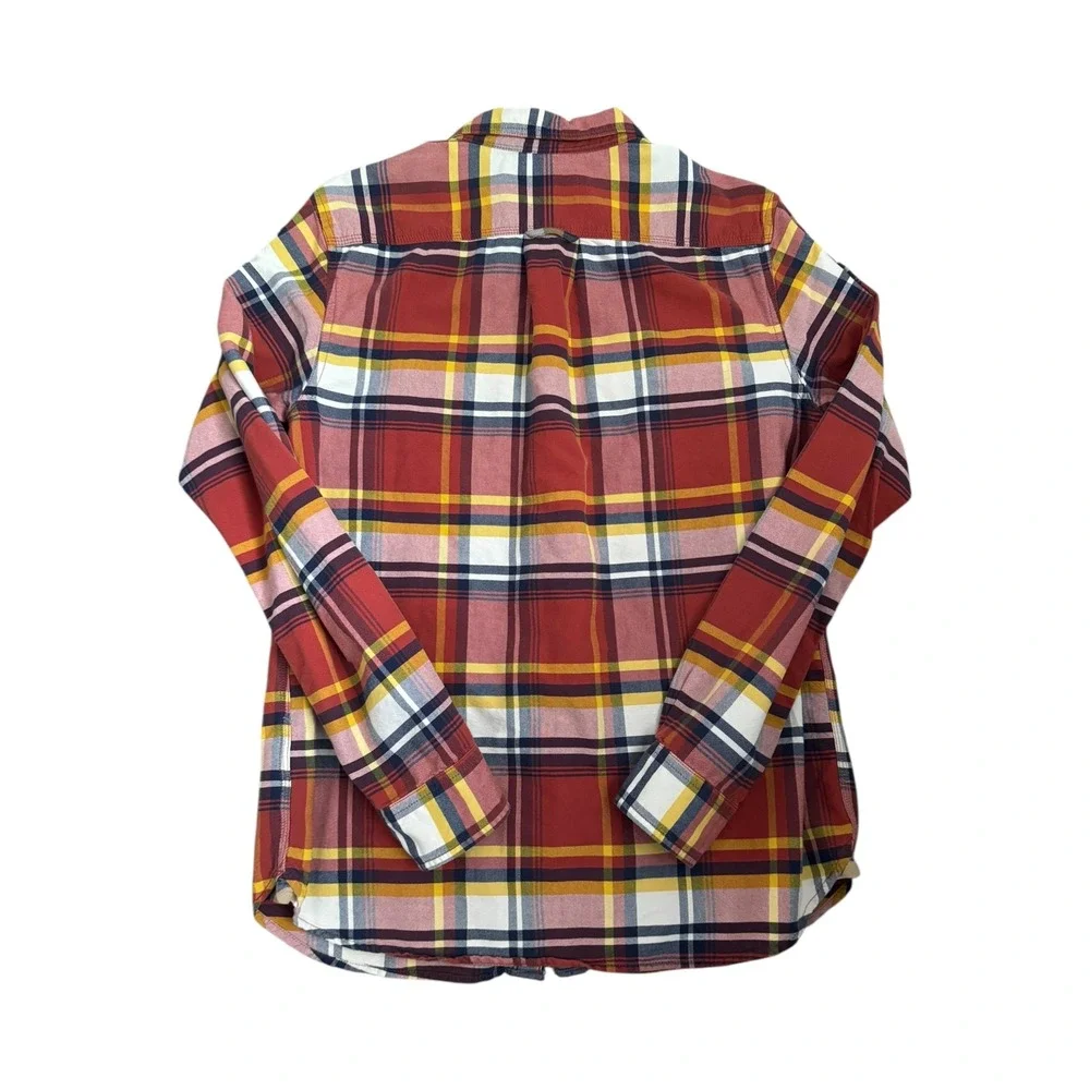 The North Face Plaid Flannel Long Sleeve Button Down Shirt Red Yellow‎ Mens M